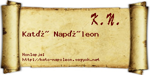 Kató Napóleon névjegykártya